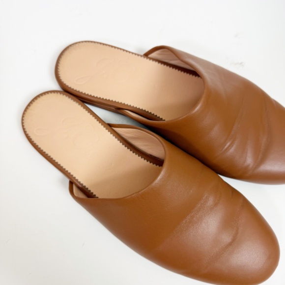 J. Crew Brown Leather Slip On Mules Size 7 - Picture 2 of 8